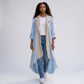 Laser Embroidery Cardigan - Blue look 1