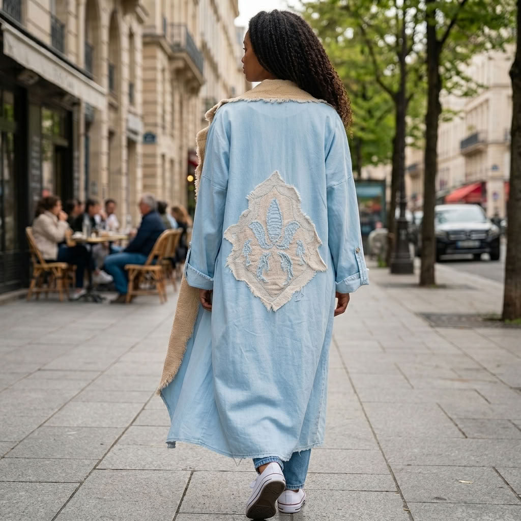 Laser Embroidery Cardigan - Blue look 3