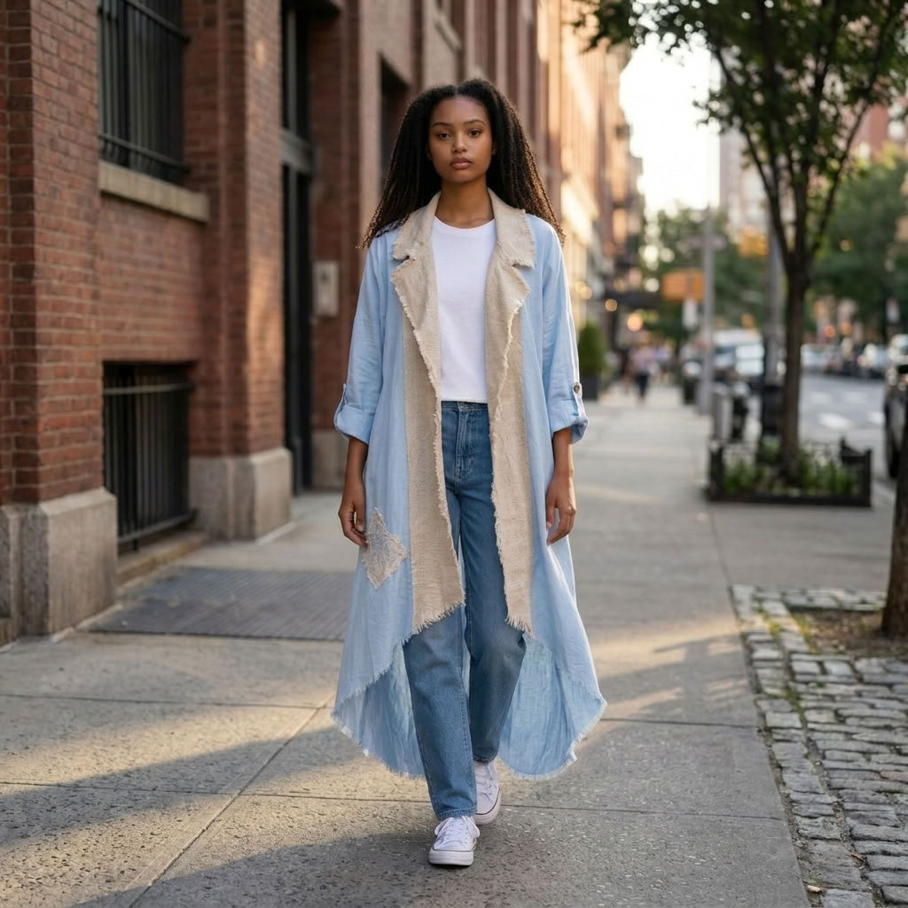 Laser Embroidery Cardigan - Blue look 4